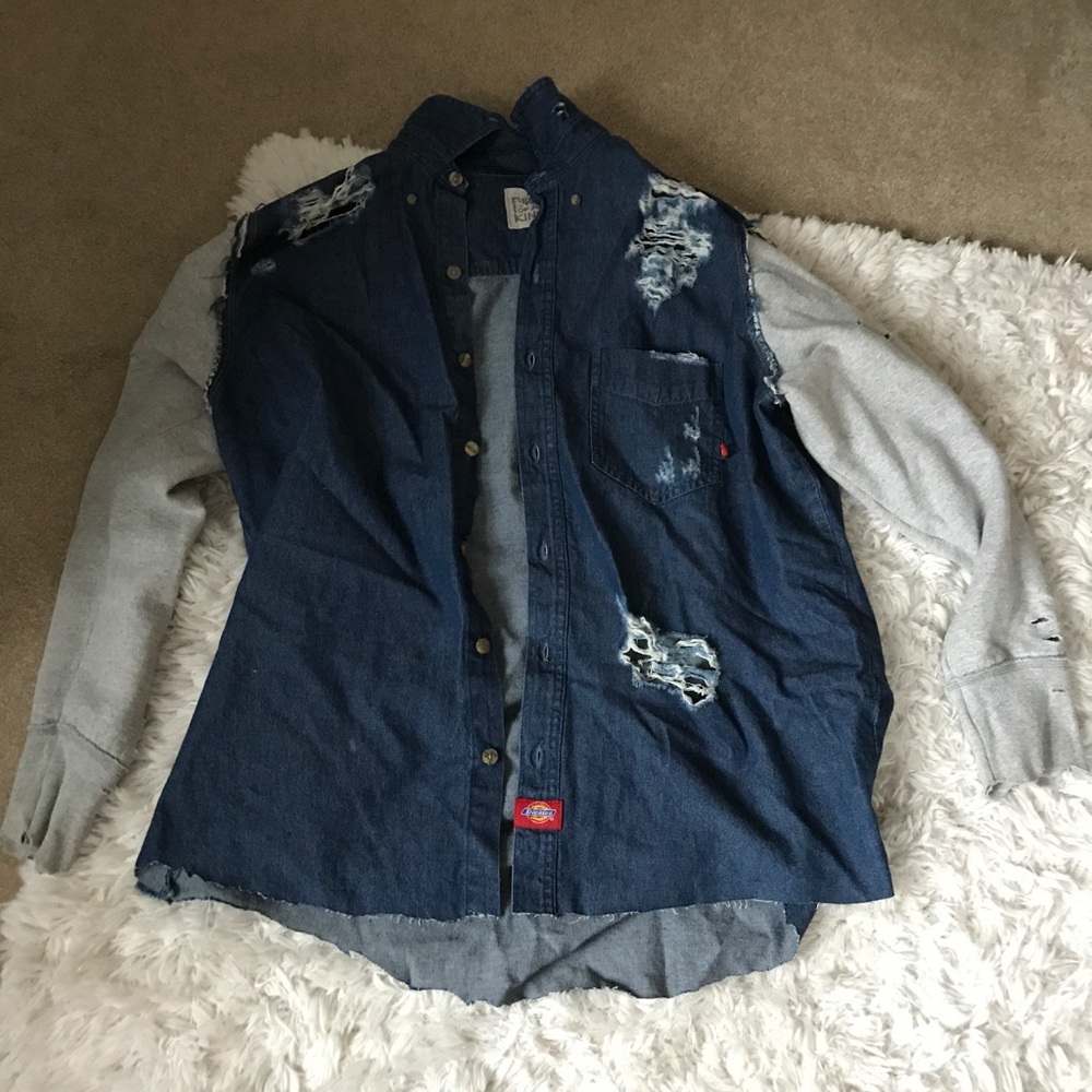 LF furst of a kind denim jacket with sleeves